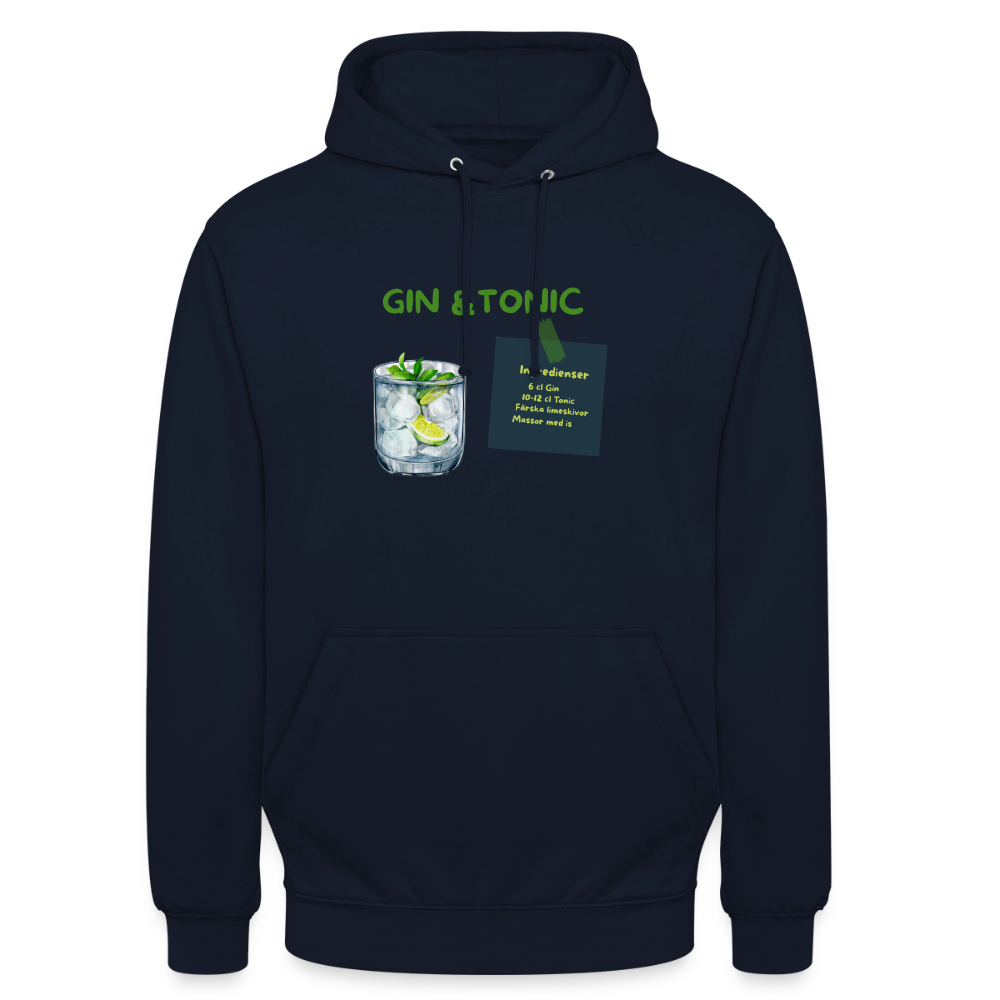 Gin & Tonic Hoodie Unisex - marinblå