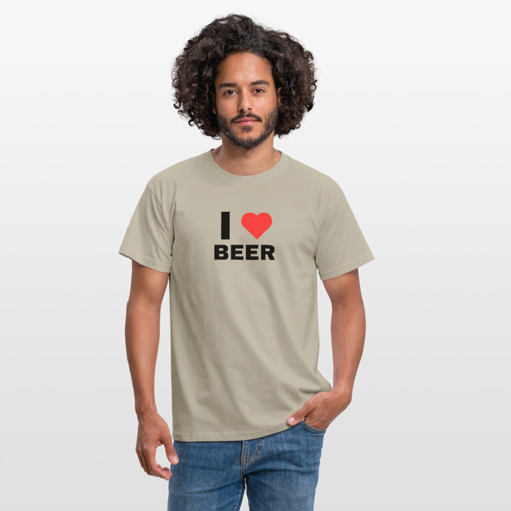 I love beer T-shirt herr - sandbeige