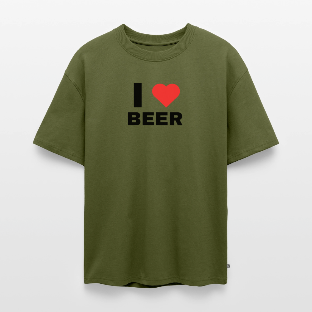 I love beer  Oversized premium-T-shirt unisex - kaki