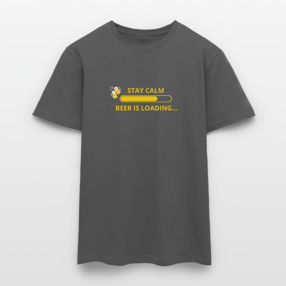 Stay calm beer is loading T-shirt herr - kolgrå