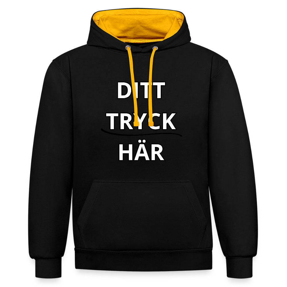 Contrast Colour Hoodie - svart/guld