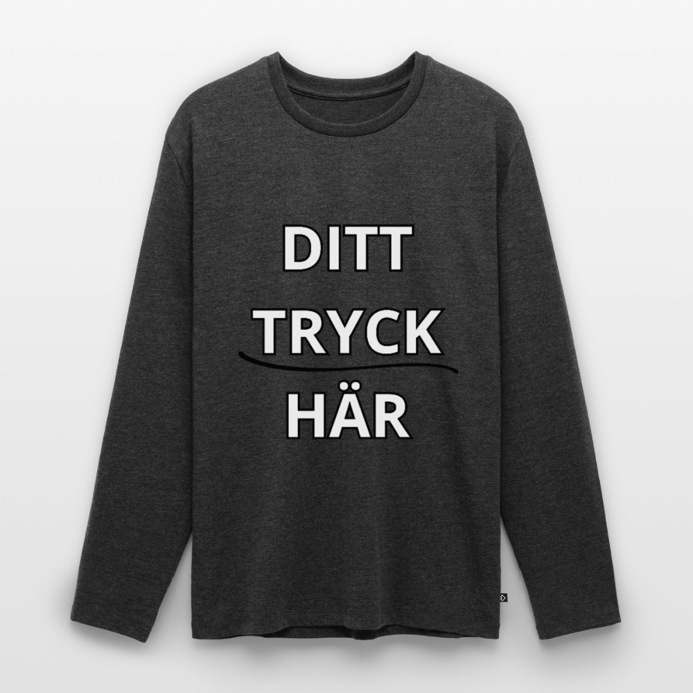 Ekologisk långärmad premium-T-shirt herr - antracitmelerad