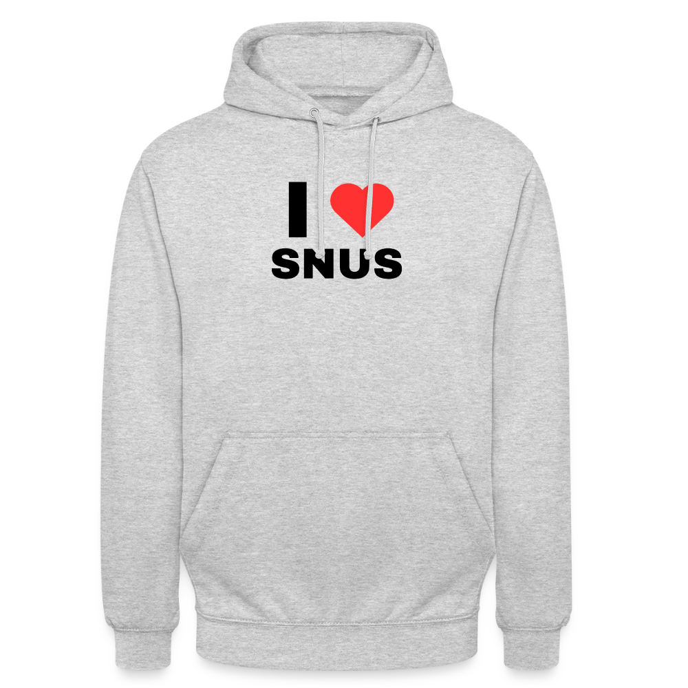 I love snus Hoodie unisex - ljusgråmelerad