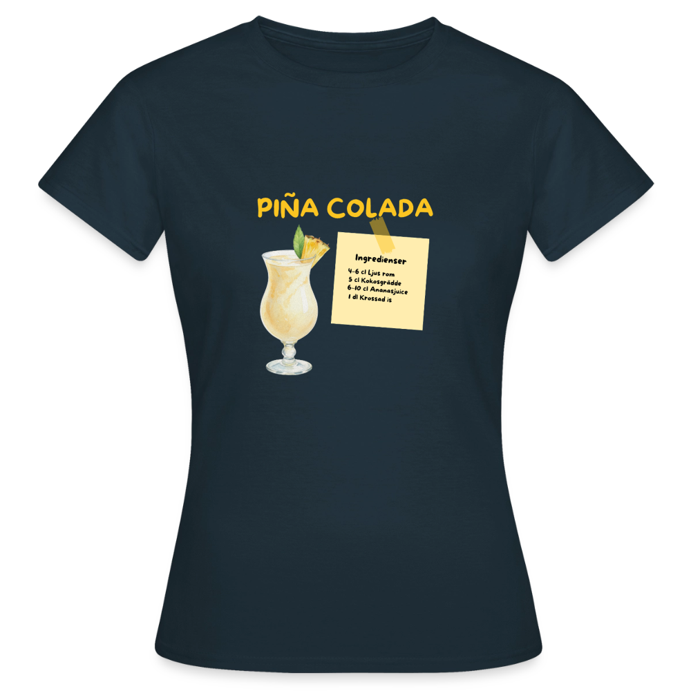 Pina colada T-shirt Dam - marinblå