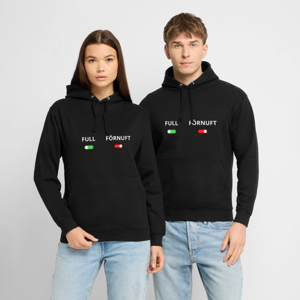 Full on, Förnuft off Hoodie Unisex - svart