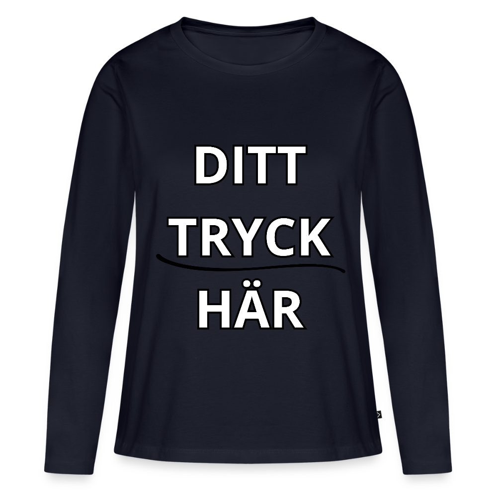 Långärmad premium-T-shirt dam - marinblå