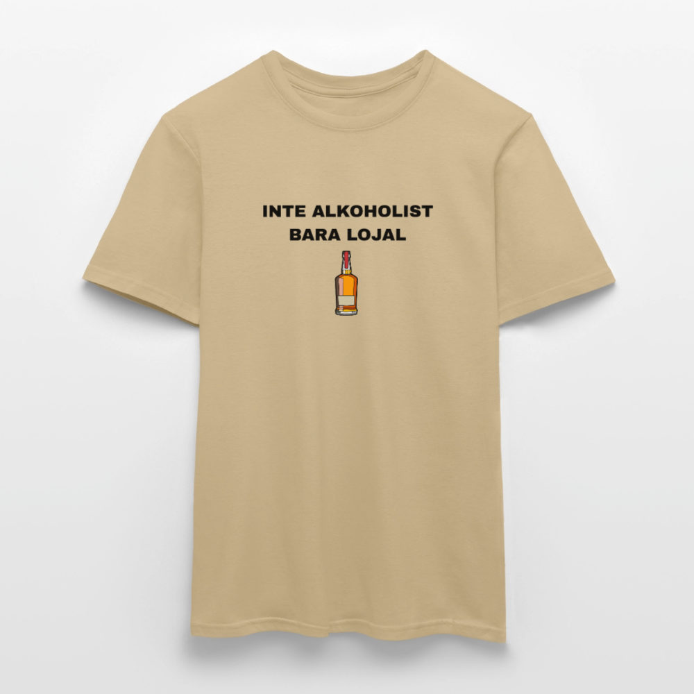 Inte alkoholist bara lojal T-shirt herr - sandbeige