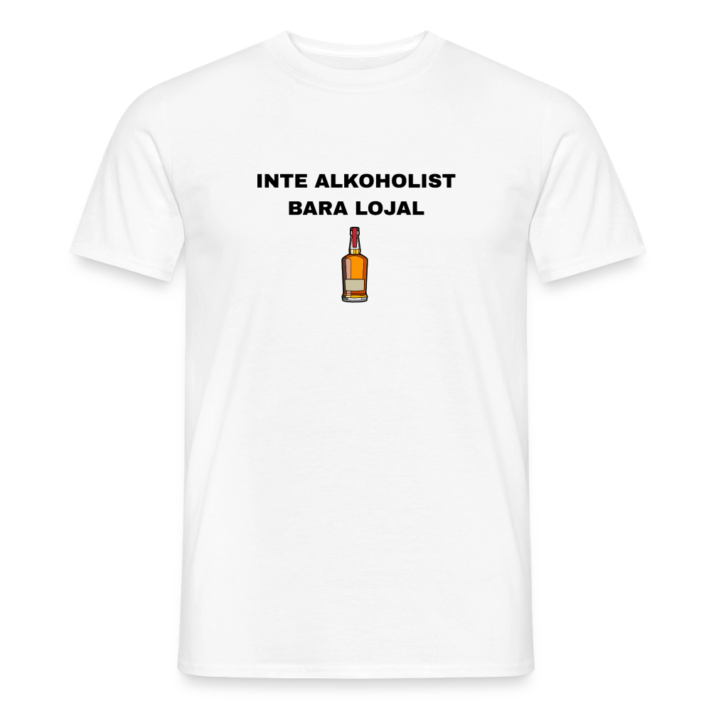 Inte alkoholist bara lojal T-shirt herr - vit