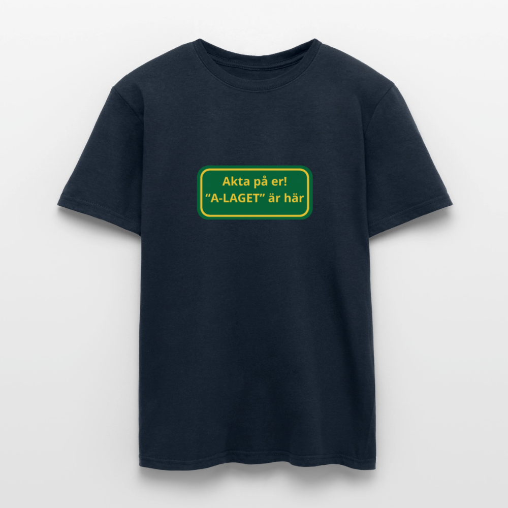 Akta på er A-laget är här T-shirt herr - marinblå