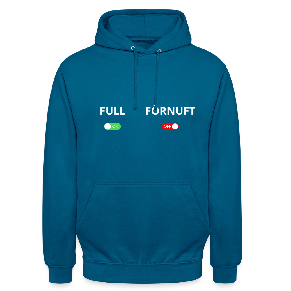 Full on, Förnuft off Hoodie Unisex - djuphavsblå 