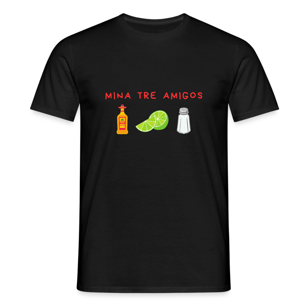 Mina tre amigos T-shirt Herr - svart
