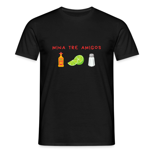Mina tre amigos T-shirt Herr - svart