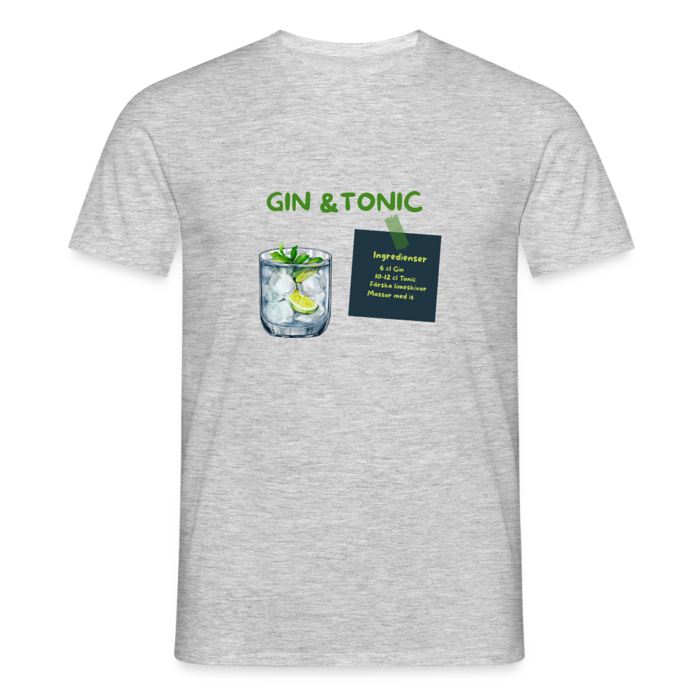 Gin & tonic T-shirt herr - gråmelerad