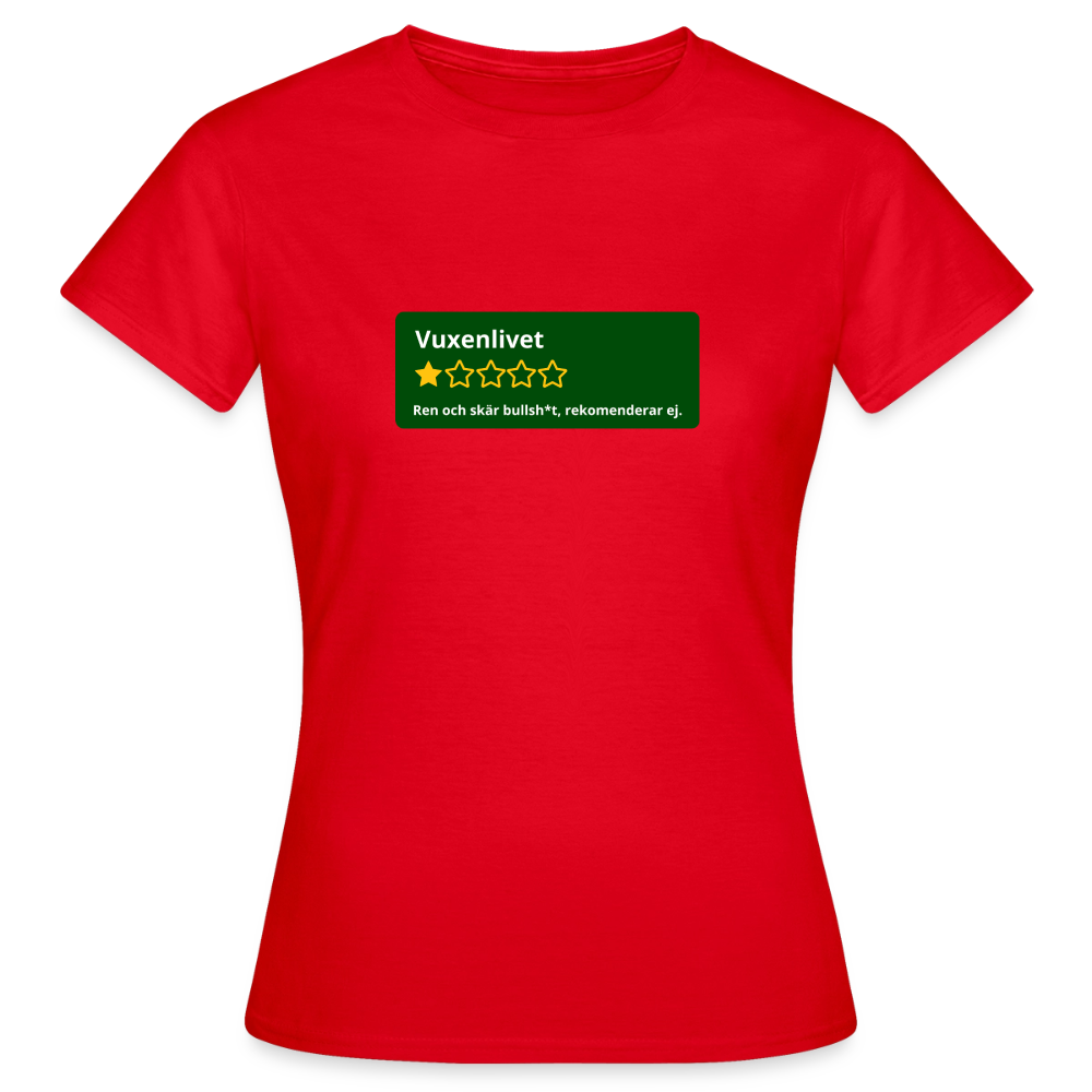 Recension på vuxenlivet T-shirt dam - röd
