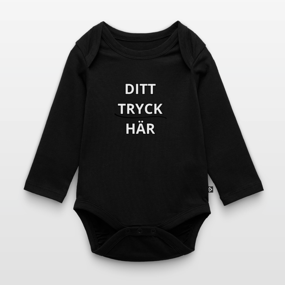Ekologisk långärmad babybody - svart