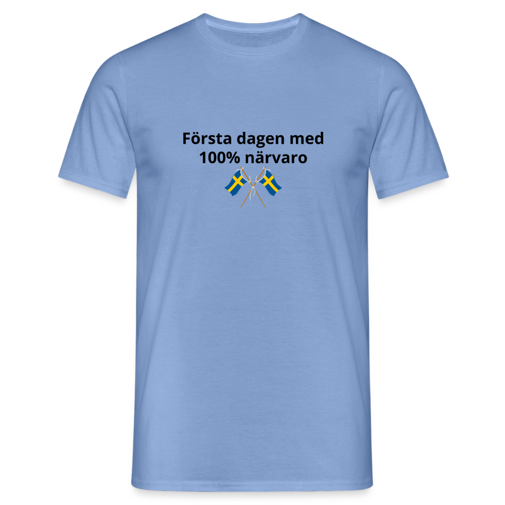 Första dagen med 100% närvaro T-shirt herr - carolina blue