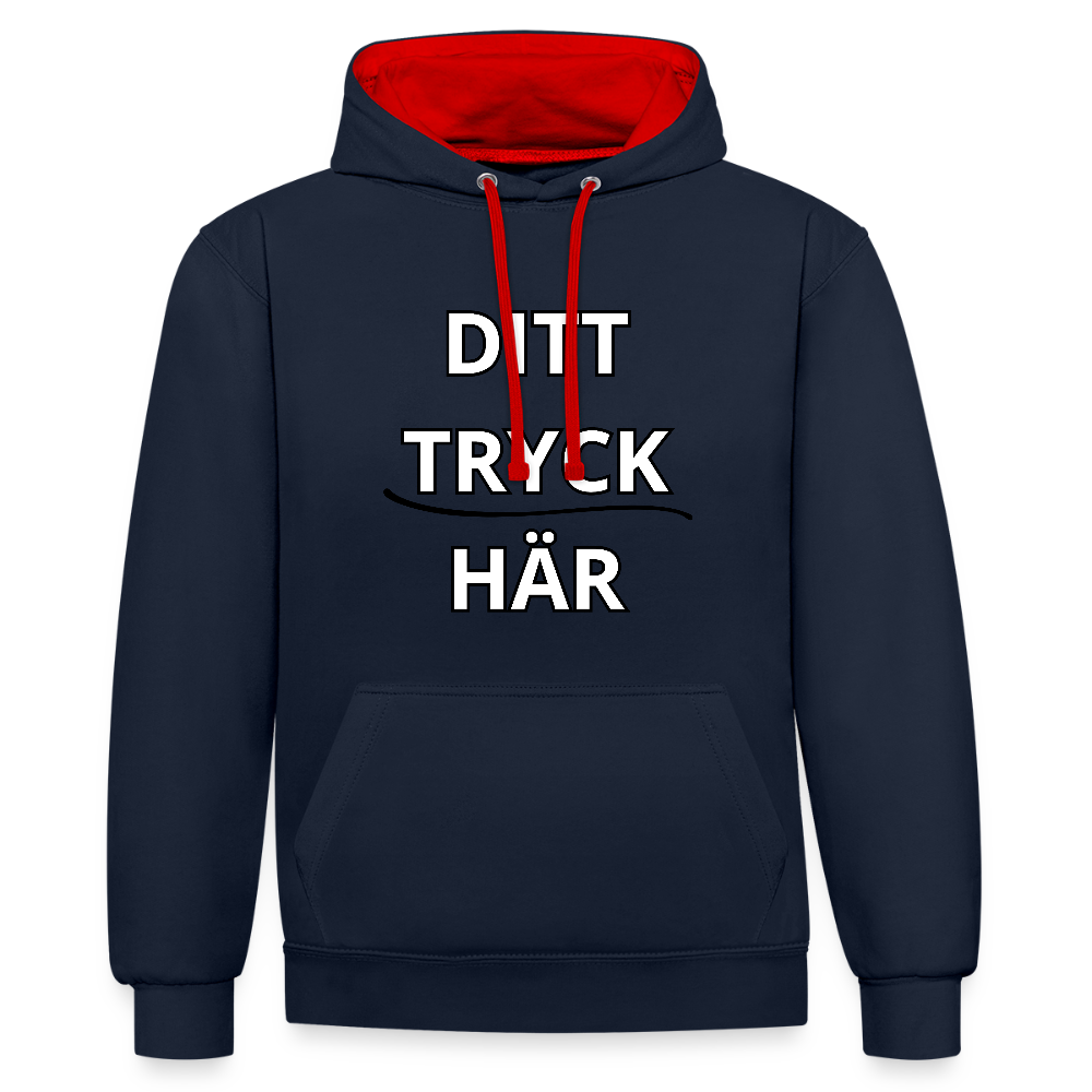 Contrast Colour Hoodie - marinblå/röd