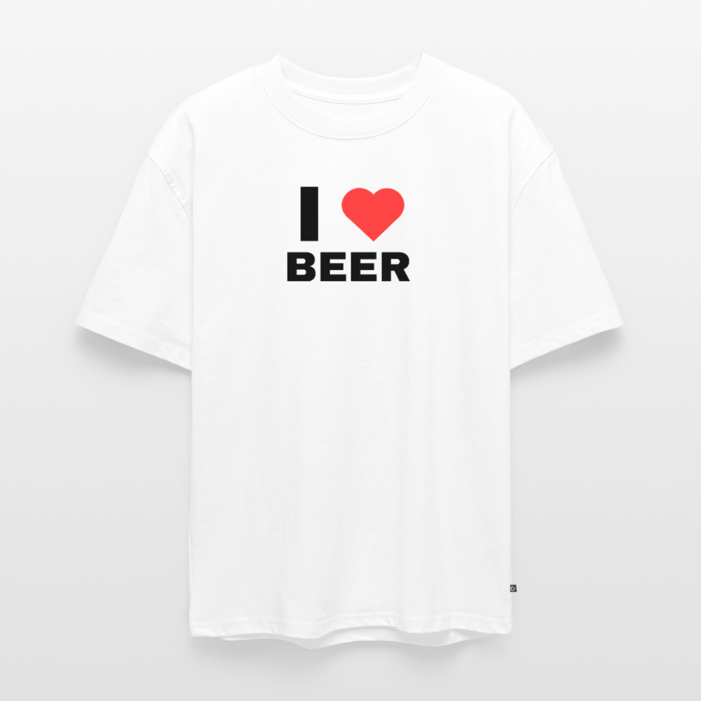 I love beer  Oversized premium-T-shirt unisex - vit