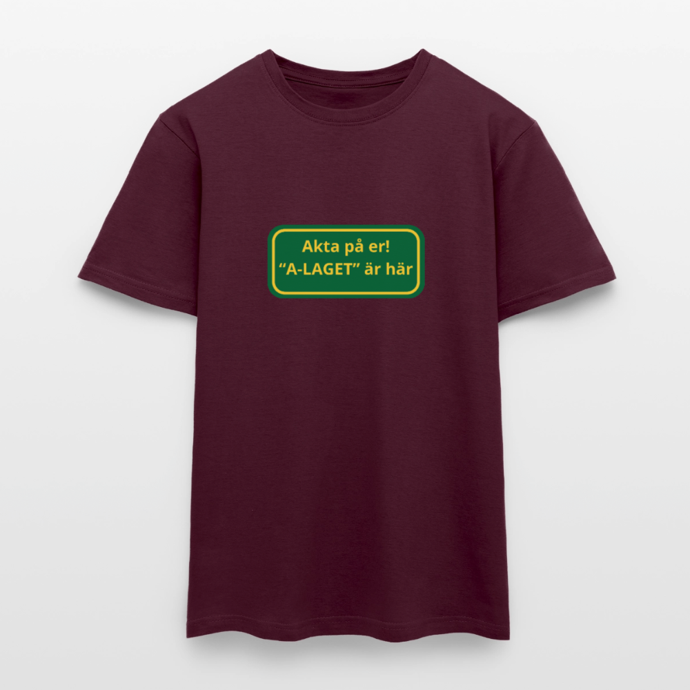 Akta på er A-laget är här T-shirt herr - tegelröd