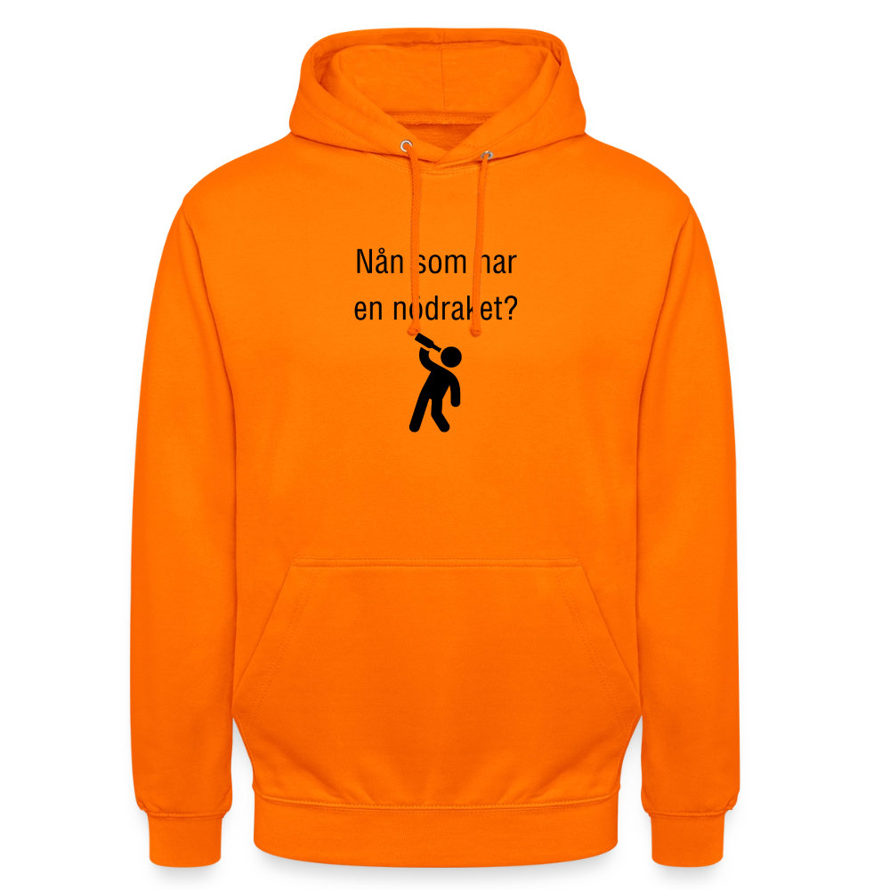 Nån som har en nödraket? Hoodie unisex - orange