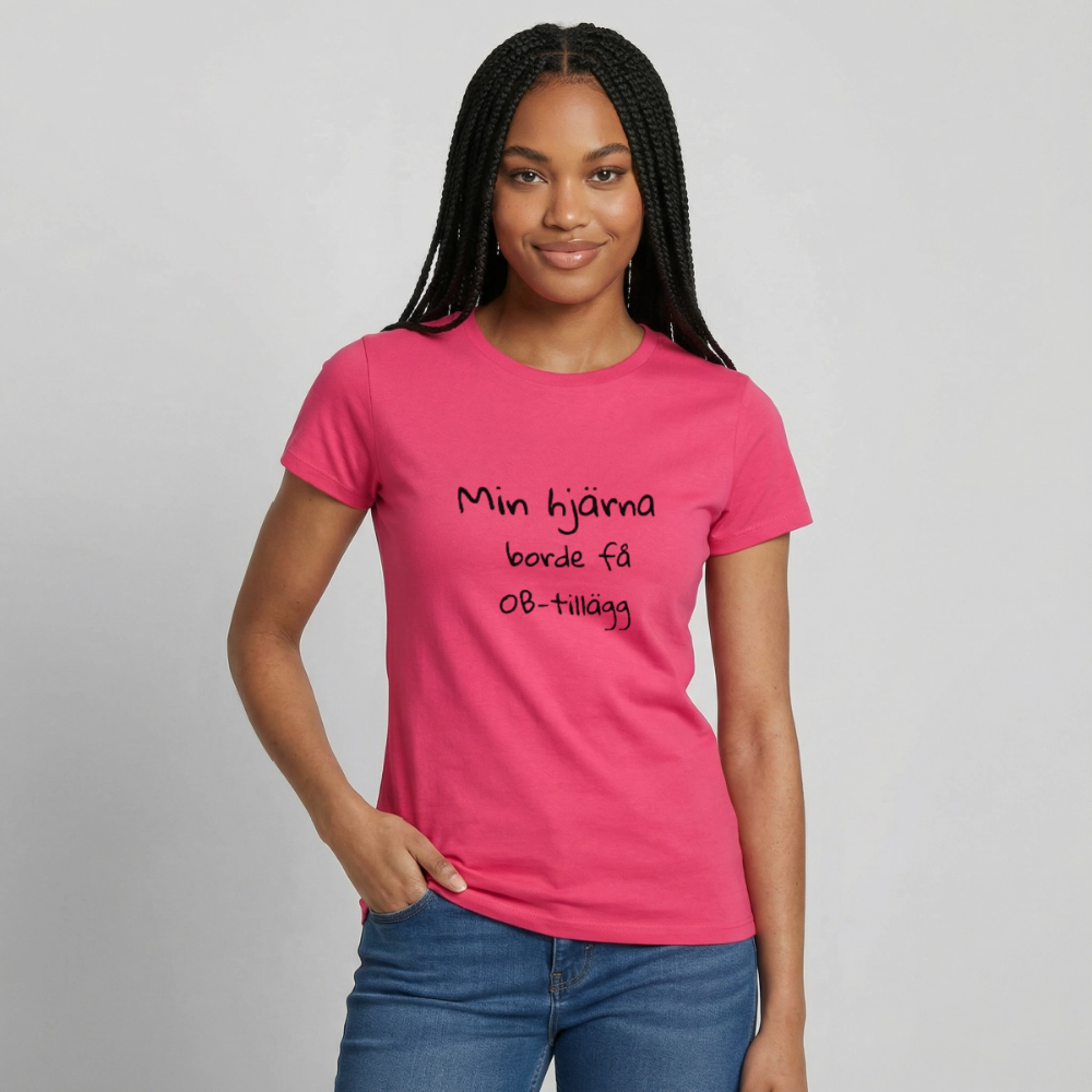 Min hjärna borde få OB-tillägg T-shirt Dam - azalea