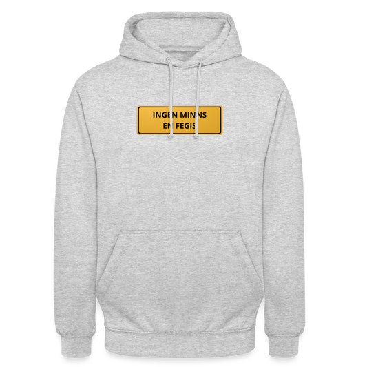Ingen minns en fegis Hoodie Unisex - ljusgråmelerad
