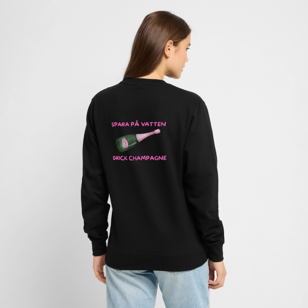 Spara på vatten, drick champagne Tröja Unisex - svart