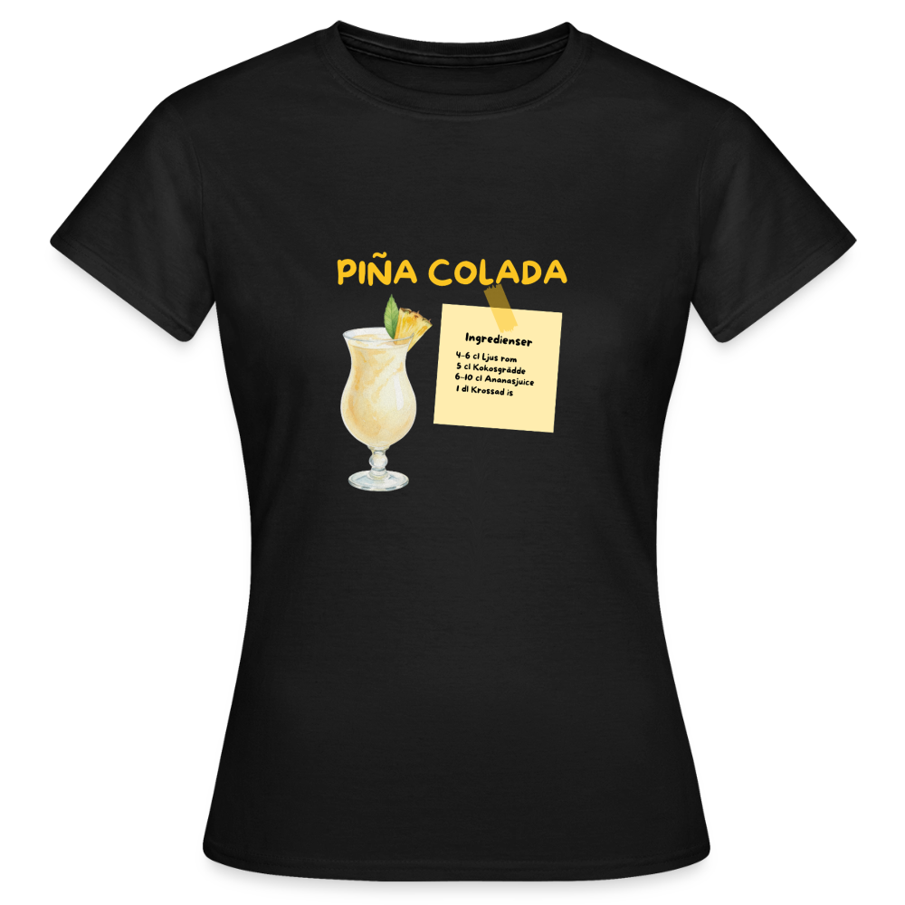 Pina colada T-shirt Dam - svart