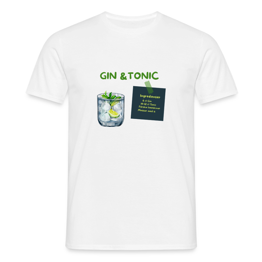 Gin & tonic T-shirt herr - vit