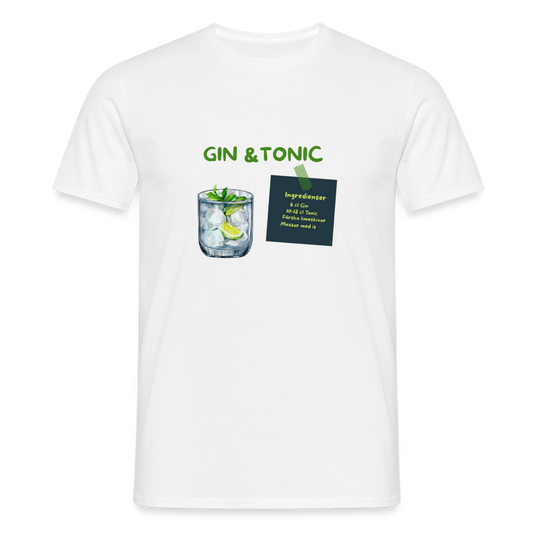 Gin & tonic T-shirt herr - vit