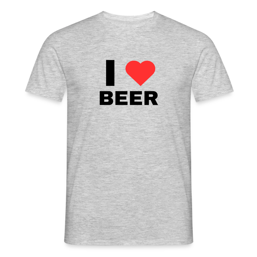 I love beer T-shirt herr - gråmelerad