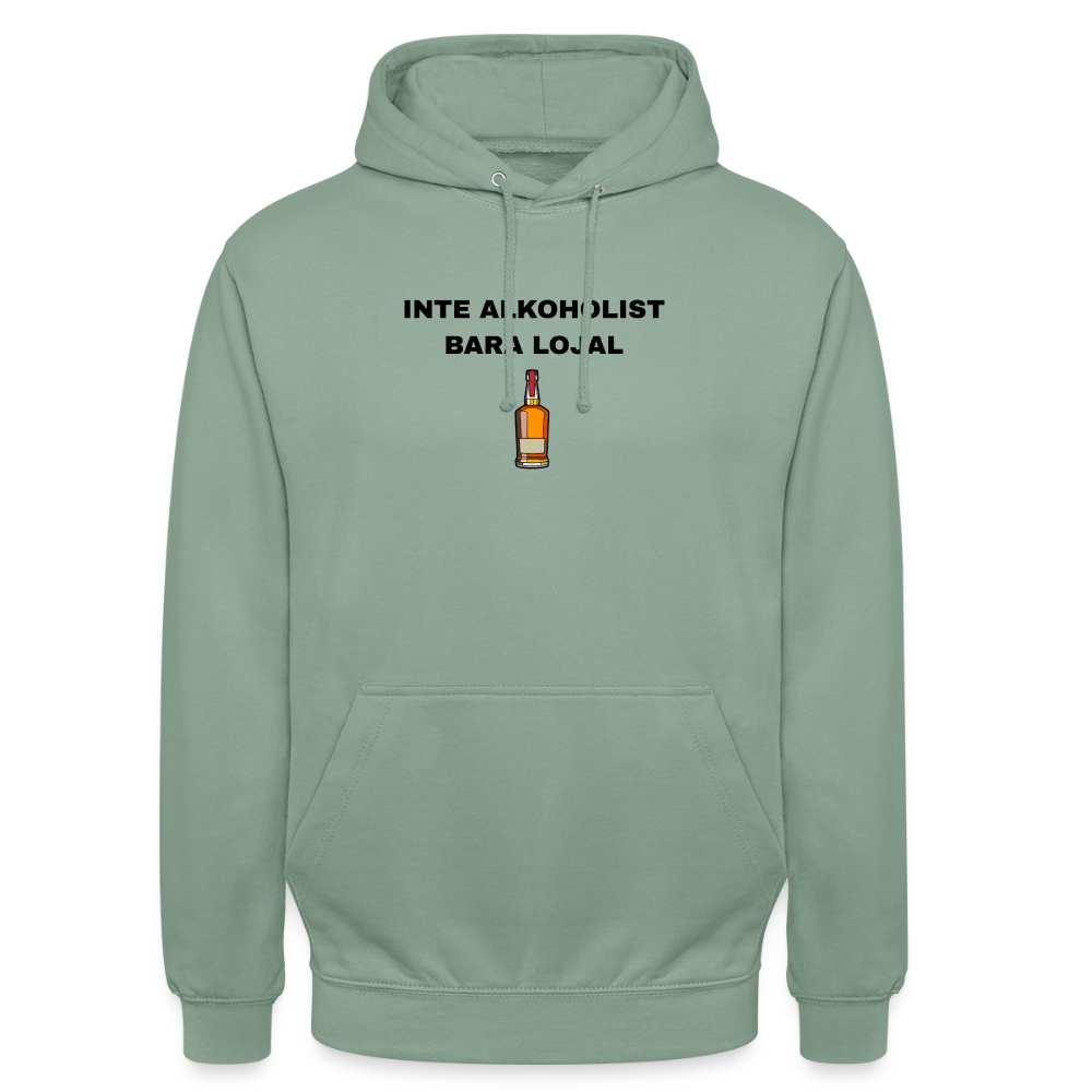 Inte alkoholist bara lojal Hoodie Unisex - grågrön