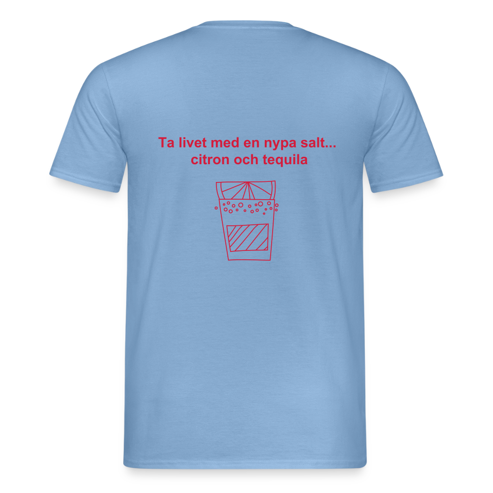 Ta livet med en nypa salt, citron och tequila T-shirt herr - carolina blue