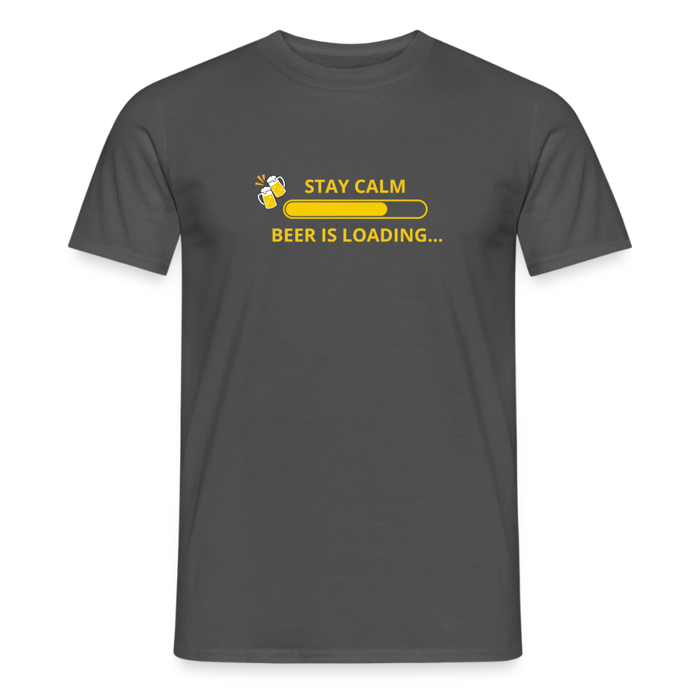 Stay calm beer is loading T-shirt herr - kolgrå