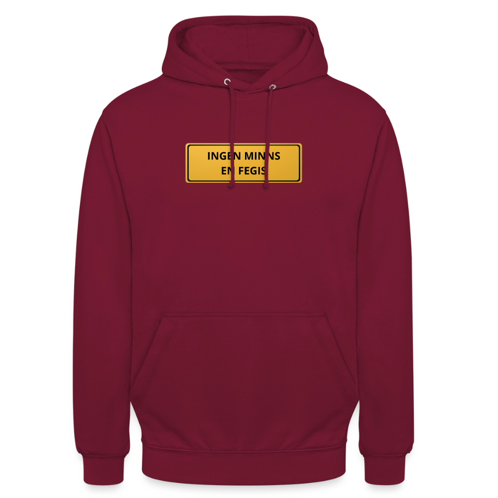 Ingen minns en fegis Hoodie Unisex - bordeaux