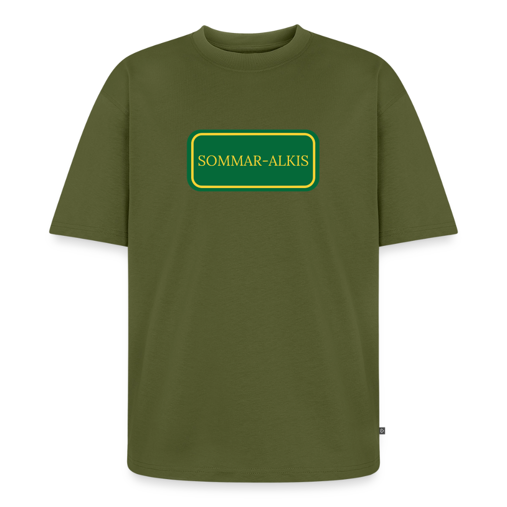Sommar-alkis Oversized premium-T-shirt unisex - kaki
