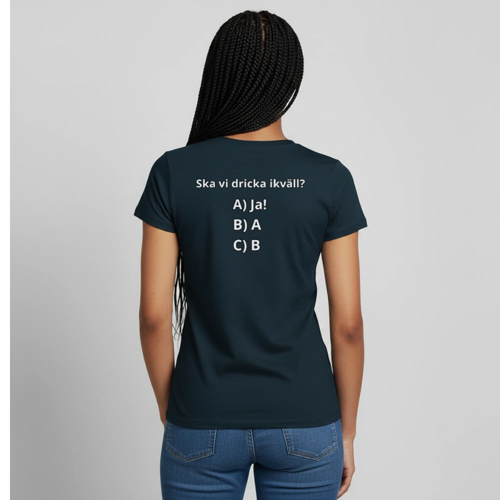 Ska vi dricka ikväll? T-shirt Dam - marinblå