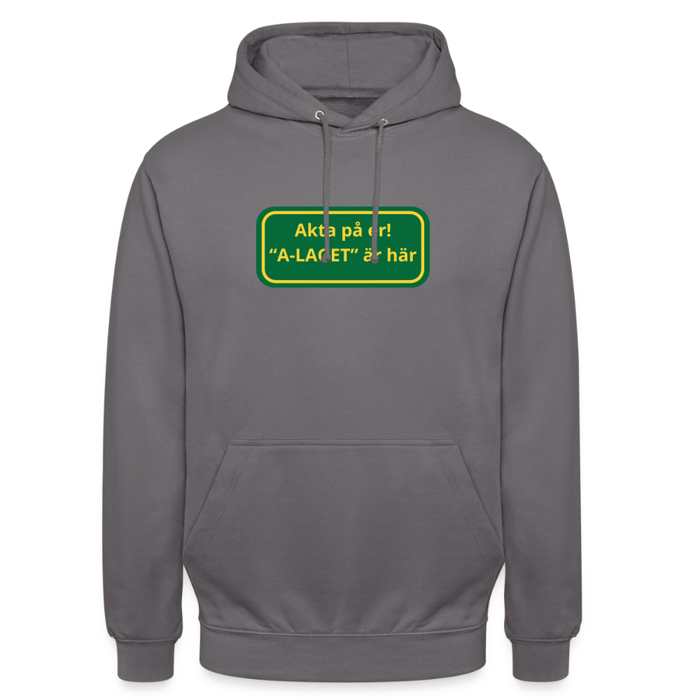 Akta på er A-laget är här Hoodie unisex - mellangrå