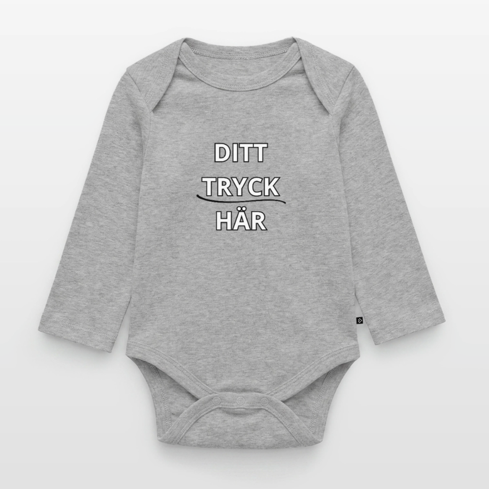Ekologisk långärmad babybody - gråmelerad