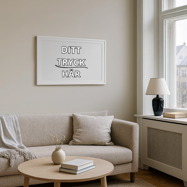 Inramad affisch (69 × 49 cm) - vit