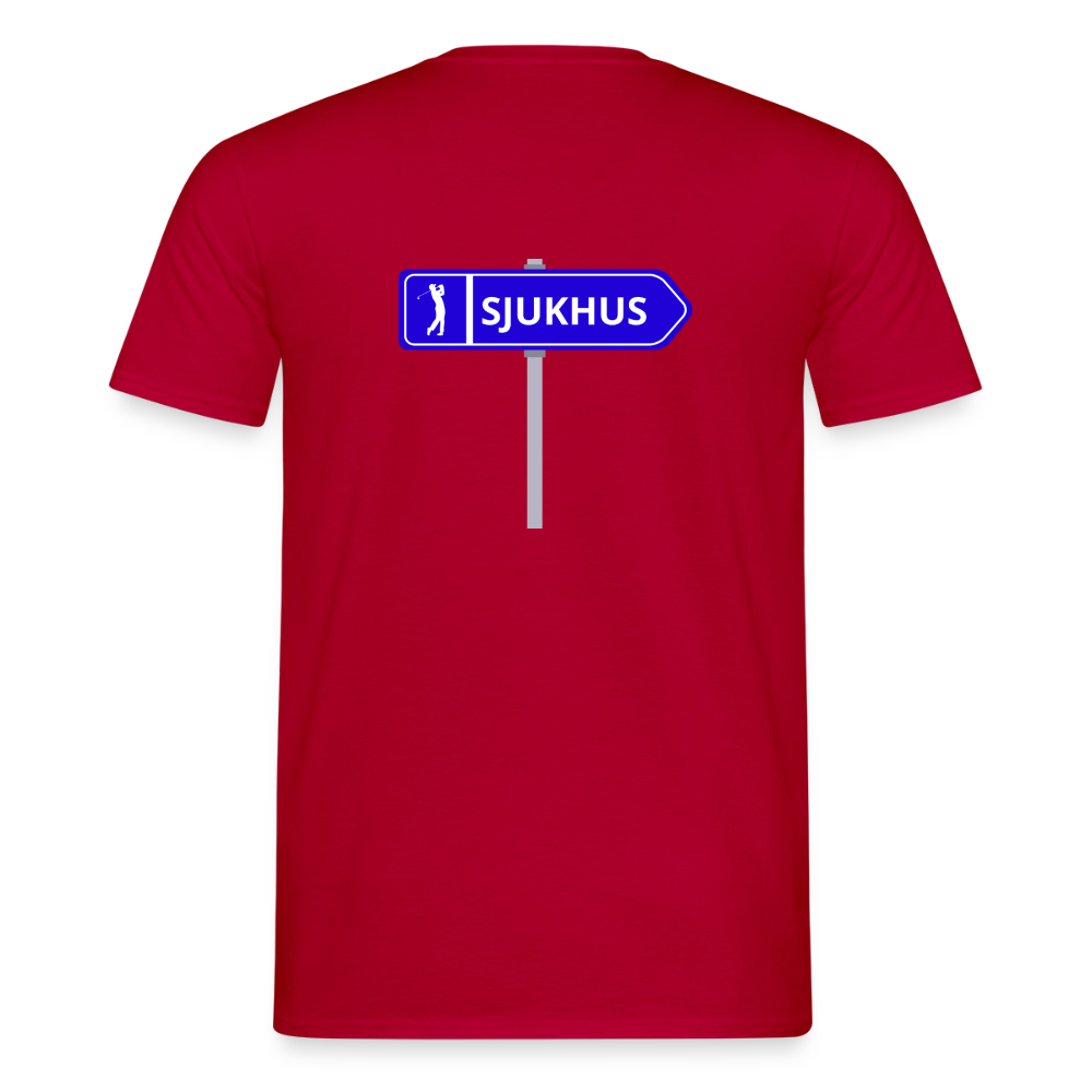 Sjukhus skylt T-shirt herr - röd