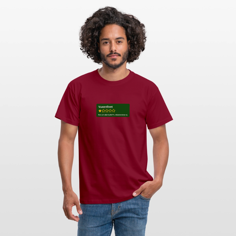 Recension på vuxenlivet T-shirt Herr - tegelröd