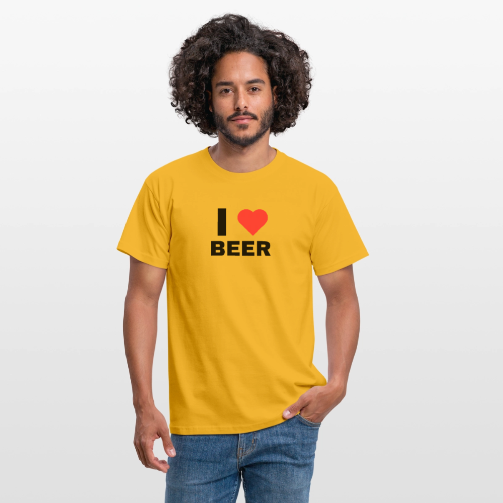 I love beer T-shirt herr - gul
