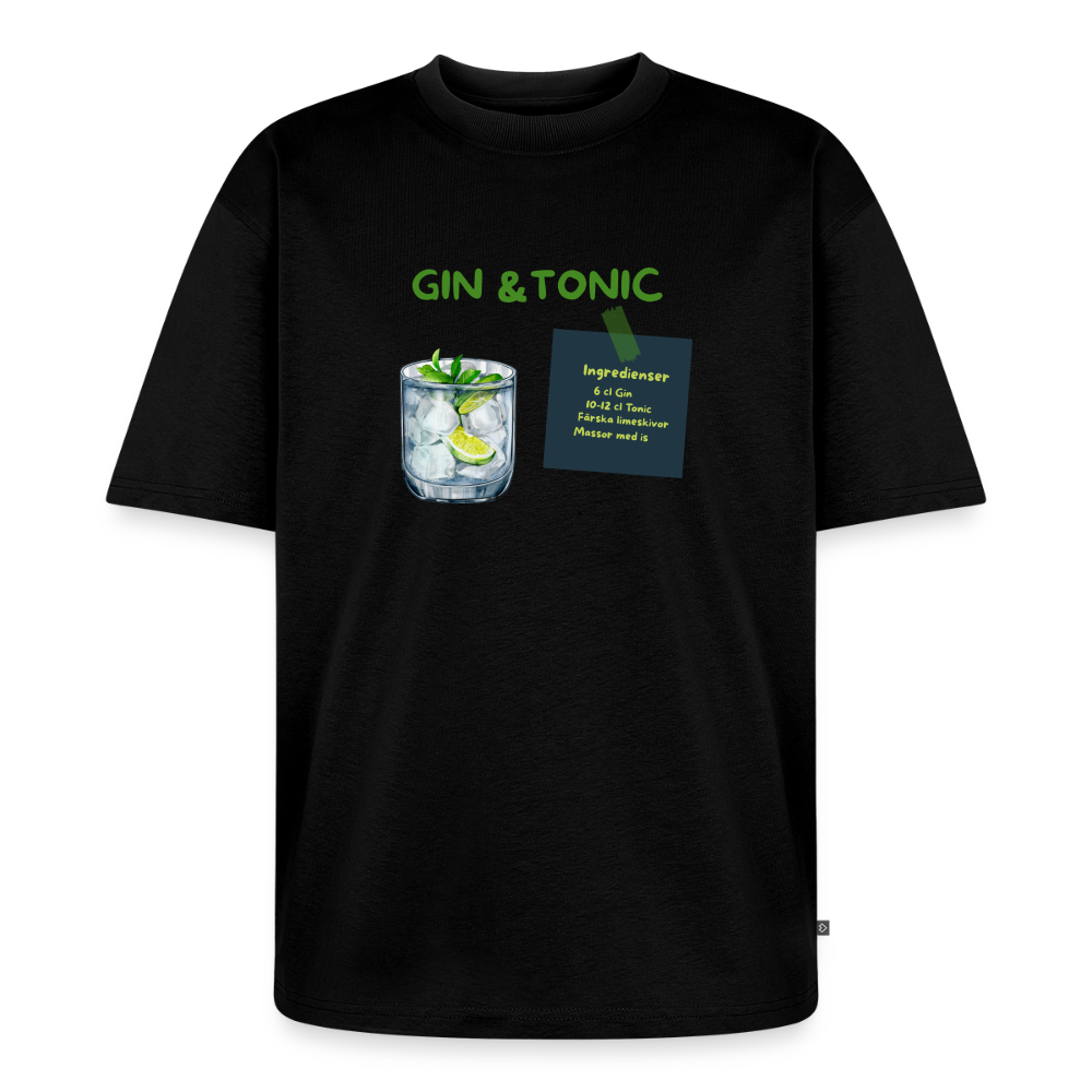 Gin & Tonic oversized premium-T-shirt unisex - svart