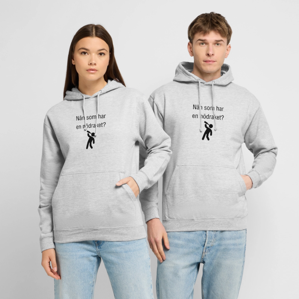Nån som har en nödraket? Hoodie unisex - ljusgråmelerad