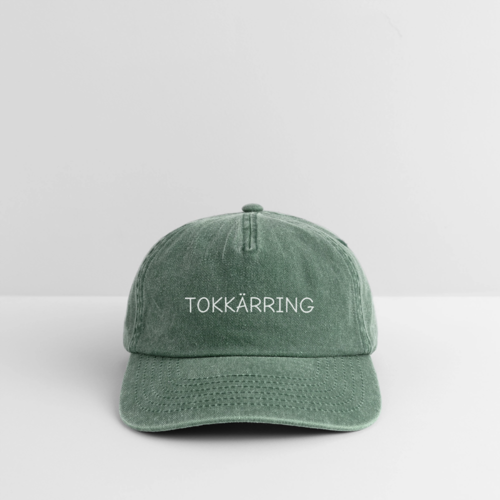 Tokkärring vintagekeps - vintageflaska grön 