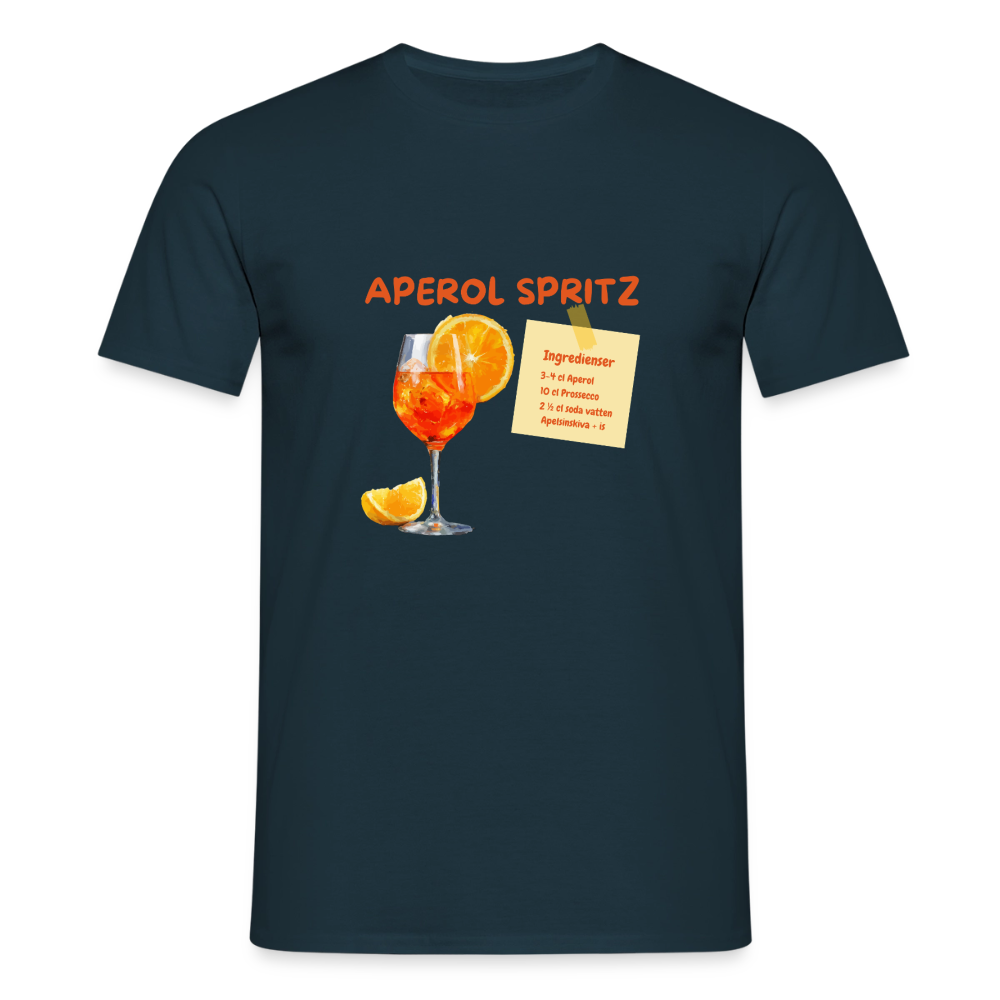 Aperol spritz T-shirt herr - marinblå