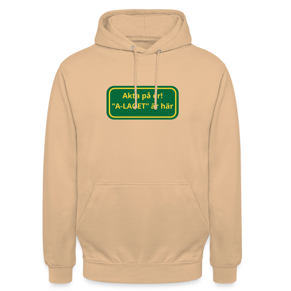 Akta på er A-laget är här Hoodie unisex - persika