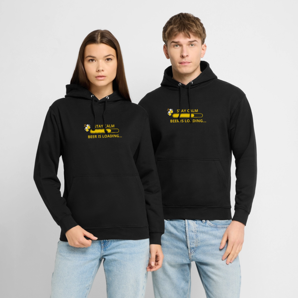 Stay calm beer is loading... Hoodie unisex - svart
