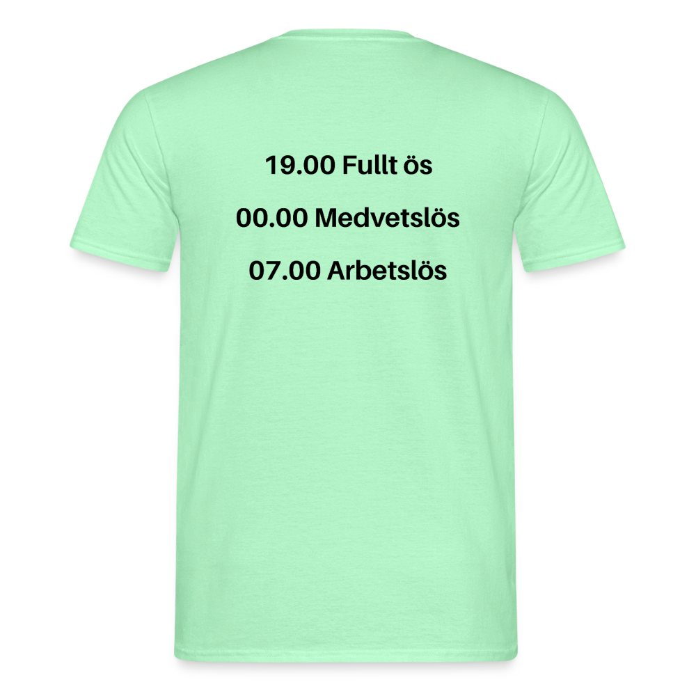 Fullt ös, medvetslös och arbetslös T-shirt herr - mintgrøn